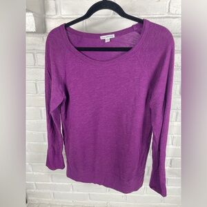 James Perse WXF3168 Purple Lightweight Raglan Pullover Top Size 2 Normcore Casua